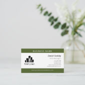 Vet donker Moss Green White Je Logo heeft het bedi Visitekaartje (Staand voorkant)
