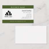 Vet donker Moss Green White Je Logo heeft het bedi Visitekaartje (Voorkant / Achterkant)