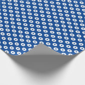 Vet Donkerblauw en Wit Polka Dots Cadeaupapier (Hoek)