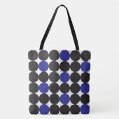 Vet donkerblauw zwarte Stippen Geometrisch patroon Tote Bag (Voorkant)