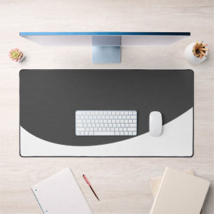 Vet donkergrijs vloeiende witte golf onderkant ran bureaumat