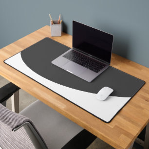 Vet donkergrijs vloeiende witte golf onderkant ran bureaumat