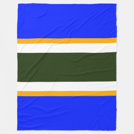 Vet Donkergroen Blauw Wit Geel Racing Stripes Fleece Deken