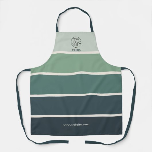 Vet Donkergroene verloopstreep Logo Schort (Voorkant)