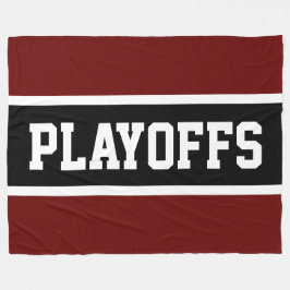 Vet Donkerrood Zwart Wit Strepen PLAYOFFS Tekst Fleece Deken
