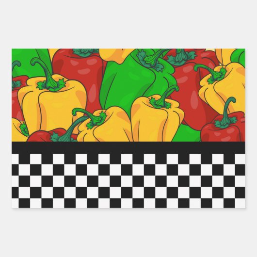 Vet driekleurig papier en karton inpakpapier vel (Voorkant)