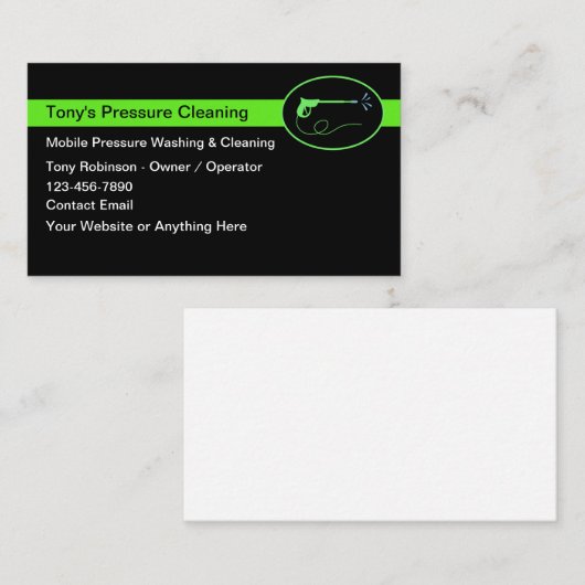 Vet Druk Reinigen en wassen Visitekaartje (Voorkant / Achterkant)