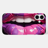 Vet Druppelende Lippen Levendig Roze & Paarse Case-Mate iPhone Case (Achterkant (horizontaal))