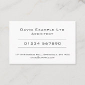 Vet & duidelijk Architect's Visitekaartje (Achterkant)