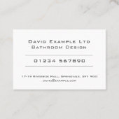 Vet & Duidelijk Badkamerontwerper Visitekaartje (Achterkant)