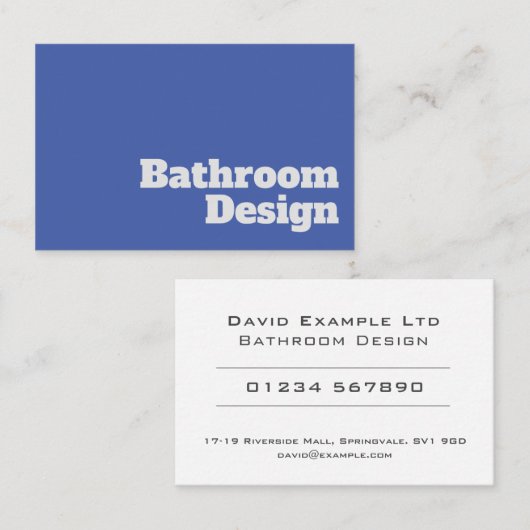 Vet & Duidelijk Badkamerontwerper Visitekaartje (Voorkant / Achterkant)