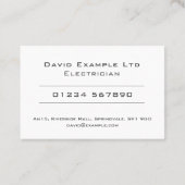 Vet & duidelijk elektricien ontwerp visitekaartje (Achterkant)