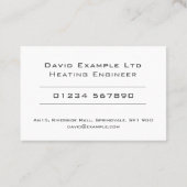 Vet & Duidelijk het Verwarmen Engineer Ontwerp Visitekaartje (Achterkant)