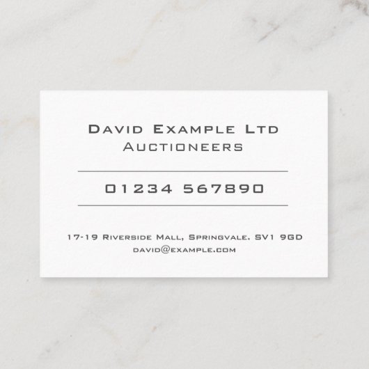 Vet & duidelijk ontwerp - Veilers Visitekaartje (Achterkant)