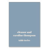 Vet Dusty Blue Retro Custom Wedding Place Card Kaart (Voorkant)