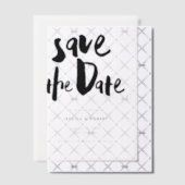 Vet Edgy Modern Black Brush Script Foto bruiloft Vellum Uitnodigingen (Offset (Uitnodiging))