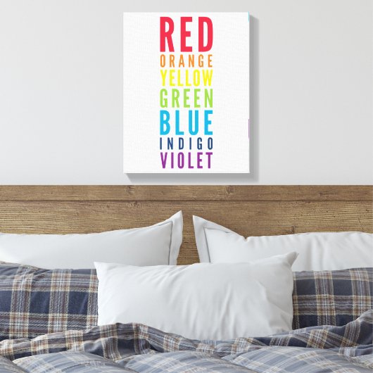 VET EDUCATIEF KLASLOKAAL regenboog kleurenschema Canvas Afdruk (Insitu (Slaapkamer))