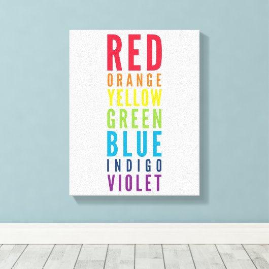 VET EDUCATIEF KLASLOKAAL regenboog kleurenschema Canvas Afdruk (Insitu (Houten vloer))