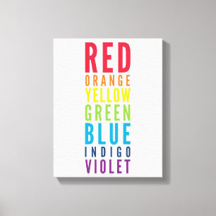 VET EDUCATIEF KLASLOKAAL regenboog kleurenschema Canvas Afdruk