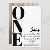 Vet EEN 1e verjaardag Zwart-wit 1e verjaardag Kaart (Voorkant / Achterkant)