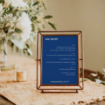 Vet Eenvoudig Frans Blauw Eenvoudig Aangepast Brui<br><div class="desc">Schattige vet minimalistisch frans blauw Herfst retro eenvoudig aangepaste bruiloft menu</div>