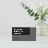 Vet, eenvoudig grijs, modern minimalistisch visitekaartje (Staand voorkant)