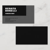 Vet, eenvoudig grijs, modern minimalistisch visitekaartje (Voorkant / Achterkant)