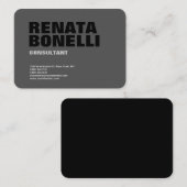 Vet, eenvoudig grijs, modern minimalistisch visitekaartje (Voorkant / Achterkant)