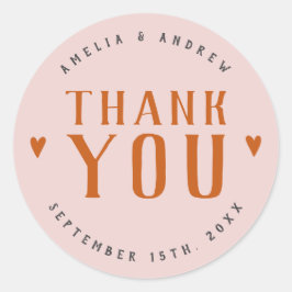 Vet Eenvoudig Hart Koraal Roze Huwelijksgunst Ronde Sticker