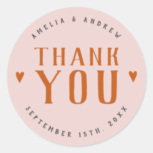 Vet Eenvoudig Hart Koraal Roze Huwelijksgunst Ronde Sticker