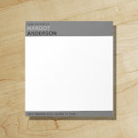 Vet Eenvoudig Minimaal Grijs Kader Van het Bureau  Notitieblok<br><div class="desc">Een hedendaags notitieblok voor de minimalist. De gedurfde memorabele typografie past goed bij de typografische mix in een chique combinatie van klassiek in zwart en stijlvol grijs tinten. Eenvoudig verfijnd. — PRODUCTGEGEVENS: Grootte: 5, 5" x 6" (Metrische benadering: 13, 97 cm x 15, 24 cm). Enkele zijpagina's die wegscheuren. Kleur...</div>