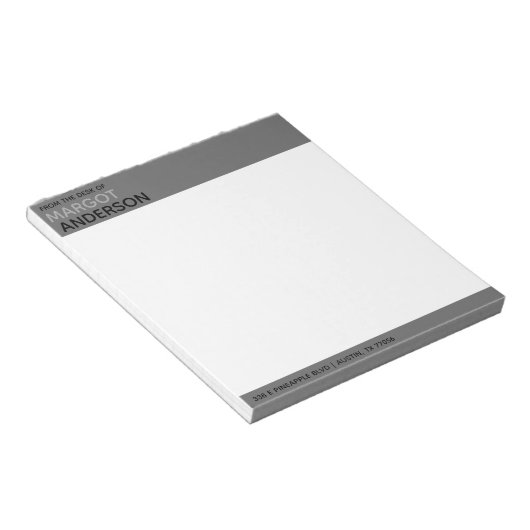 Vet Eenvoudig Minimaal Grijs Kader Van het Bureau  Notitieblok (Schuin)