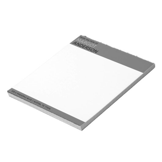 Vet Eenvoudig Minimaal Grijs Kader Van het Bureau  Notitieblok (Linkerzijde)