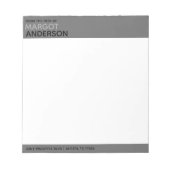 Vet Eenvoudig Minimaal Grijs Kader Van het Bureau  Notitieblok (Voorkant)