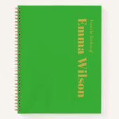 Vet Eenvoudig Minimalistisch Groen Monogram Naam R Notitieboek (Voorkant)