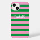 Vet Eenvoudig Retro Streep Roze Groen Gepersonalis Case-Mate iPhone Case (Achterkant)