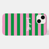 Vet Eenvoudig Retro Streep Roze Groen Gepersonalis Case-Mate iPhone Case (Achterkant (horizontaal))