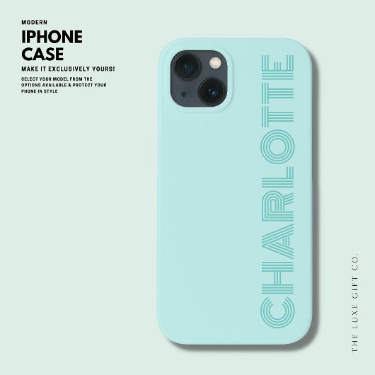 Vet eenvoudig trendy groen gepersonaliseerd monogr Case-Mate iPhone case