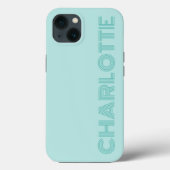 Vet eenvoudig trendy groen gepersonaliseerd monogr Case-Mate iPhone case (Achterkant)