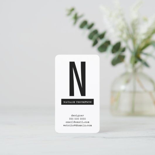 Vet Eenvoudig Trendy Professioneel Modern Minimali Visitekaartje (Staand voorkant)