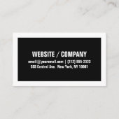 Vet eenvoudig Visitekaartje - zwart-wit (Achterkant)