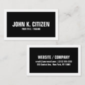 Vet eenvoudig Visitekaartje - zwart-wit (Voorkant / Achterkant)