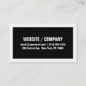 Vet eenvoudig Visitekaartje - zwart-wit (Achterkant)