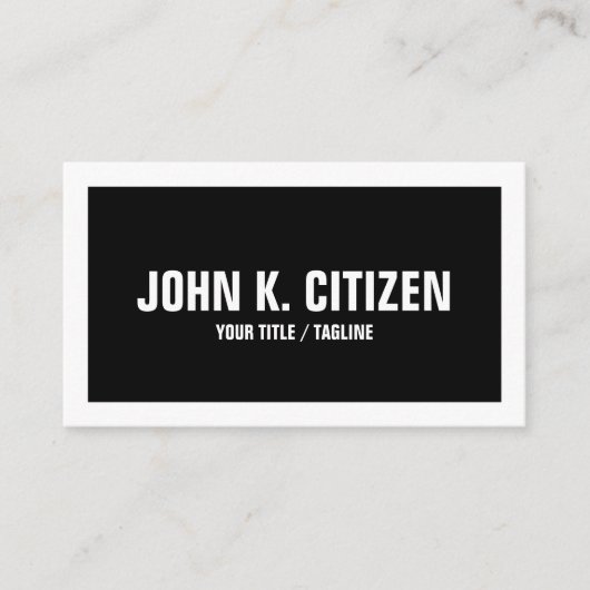 Vet eenvoudig Visitekaartje - zwart-wit (Voorkant)