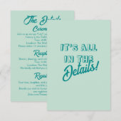 Vet Eenvoudig Western Modern Wedding Details Kaart (Voorkant / Achterkant)