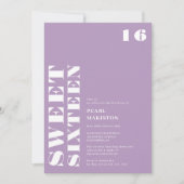 Vet eenvoudig wit lavendel zoet 16 verjaardag kaart (Voorkant)