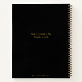 Vet Eenvoudig Zwart en Goud Monogram Blank Recept Notitieboek (Achterkant)