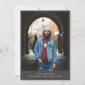 Vet Eenvoudig Zwart Modern Minimaal Foto Afstudere Aankondiging (Voorkant)