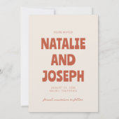 Vet Eenvoudige Heldere Funky Retro Unieke Huwelijk Save The Date (Achterkant)