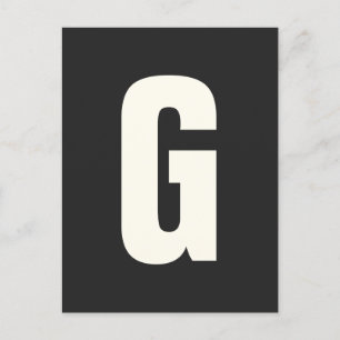 Vet eenvoudige, moderne monogram Initiaal, aangepa Briefkaart